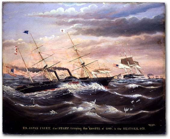 U.S. JAPAN FLEET. Com.PERRY carrying the ‘GOSPEL of GOD’ to the HEATHEN, 1853.