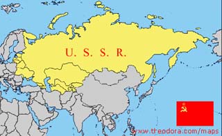 Map of the former Soviet Union and a Soviet flag. Map of the former Soviet Union and a Soviet flag.