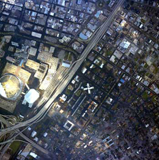 Downtown New Orleans flooded by Hurricane Katrina. Downtown New Orleans flooded by Hurricane Katrina.